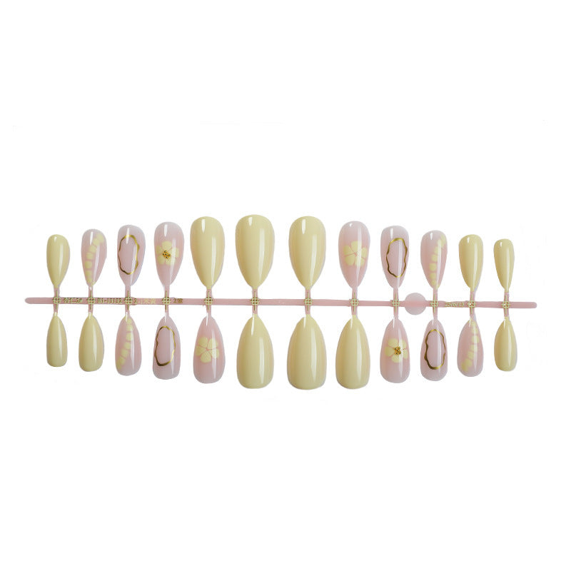 Artificial nail set with glittering flower motifs Bowlift