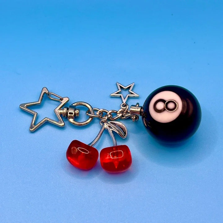Playful Cherry and Eight Ball Keychain Bowlift