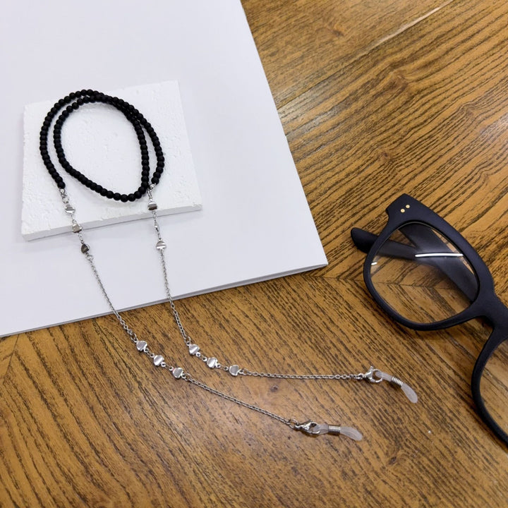 Beaded Eyewear Chain with Silver Accents Bowlift