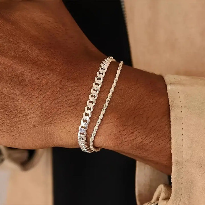 Layered Gold Chain Bracelet Set Bowlift
