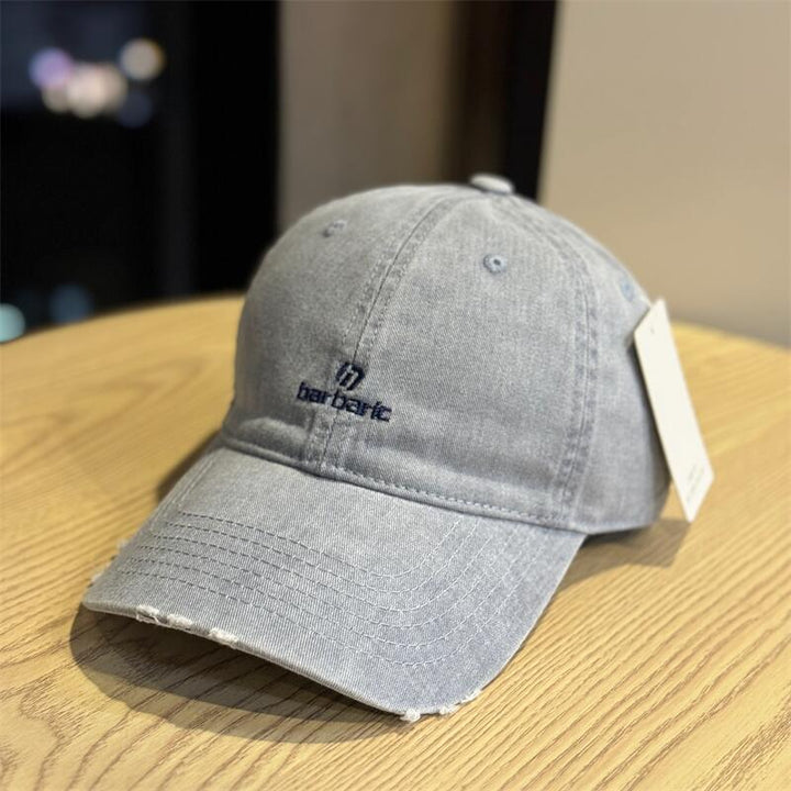 Men's Distressed Cotton Twill Baseball Cap Bowlift