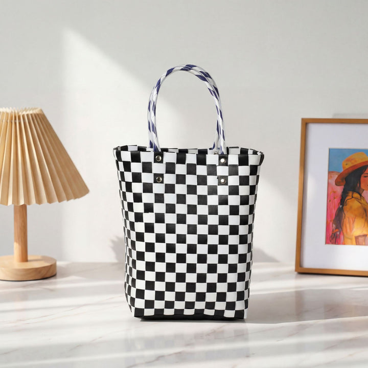 Classic Square Pattern Shopping Bag Bowlift