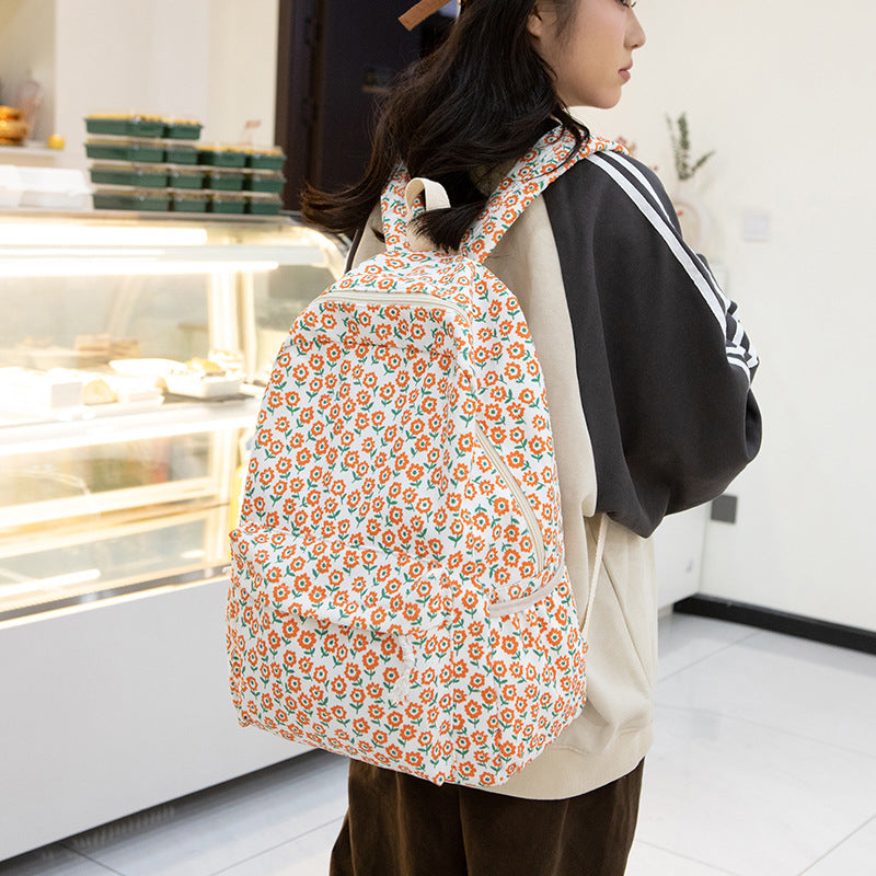 Flower Pattern Backpack Bowlift