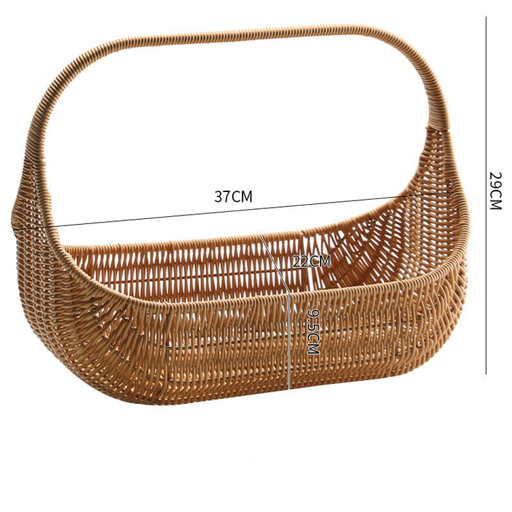 Handcrafted Natural Wicker Carry Basket Bowlift
