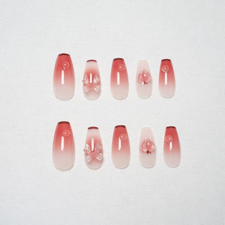 Artificial nails with floral design and glitter accents Bowlift