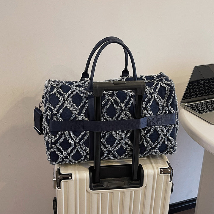 Textured Pattern Travel Duffle Bag Bowlift