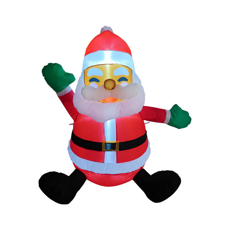 Inflatable Led Yard Santa Riding Polar Bear Outdoor Christmas Decoration With Internal Fan And Anchor Stakes
