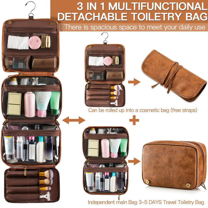 Travel cosmetic bag with multiple compartments Bowlift