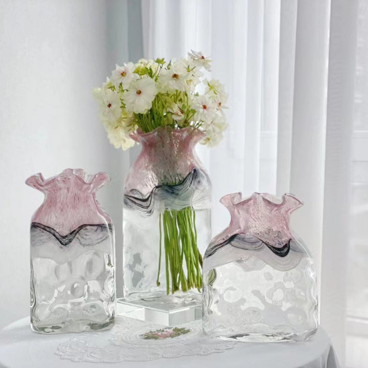 Decorative Ruffled-Top Square Wax Candle Bowlift