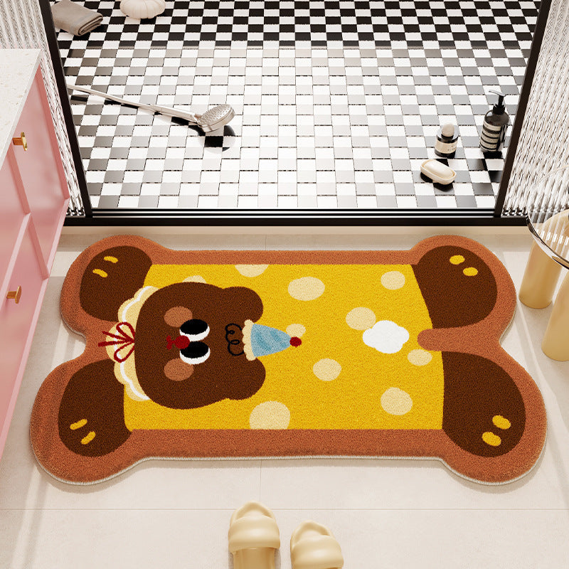 Cat-Themed Plush Bath Mat Bowlift
