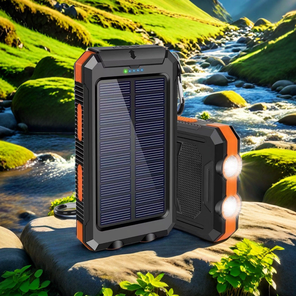 Solar-powered power bank with robust design and integrated fast charging function Bowlift