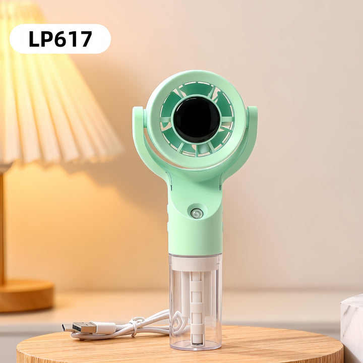 Ladies Portable Hand Fan with Water Mist Bowlift
