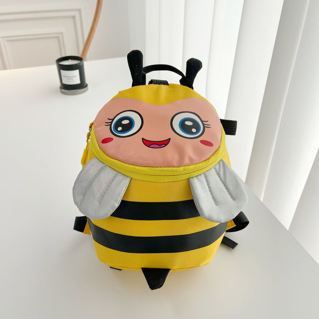 Plush backpack with bee motif and practical compartments Bowlift