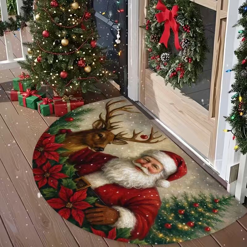 Festive Reindeer-Themed Welcome Mat Bowlift