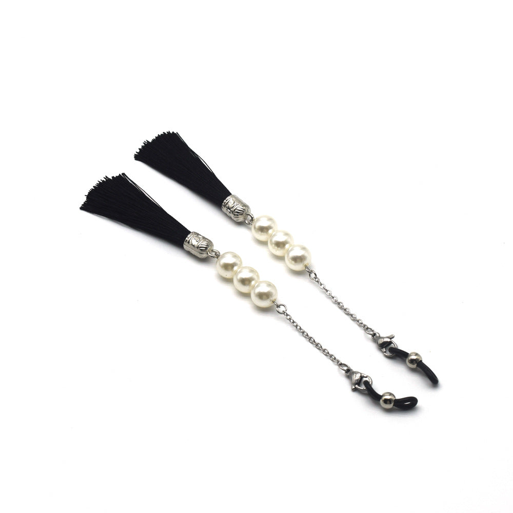 Elegant Tassel Pearl Eyewear Holder Bowlift
