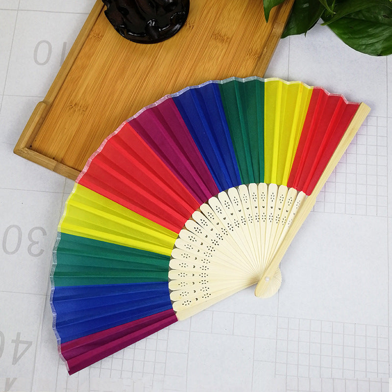 Women's colorful hand fan with artistic design Bowlift
