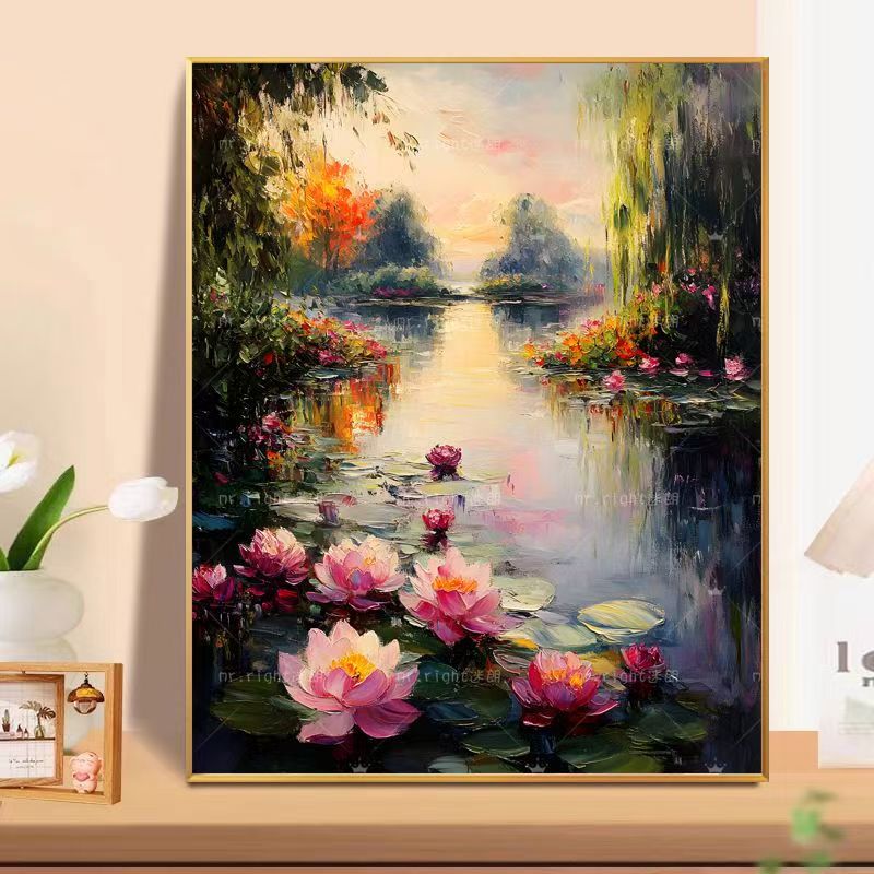 Floral Landscape Oil Painting Wall Art Bowlift