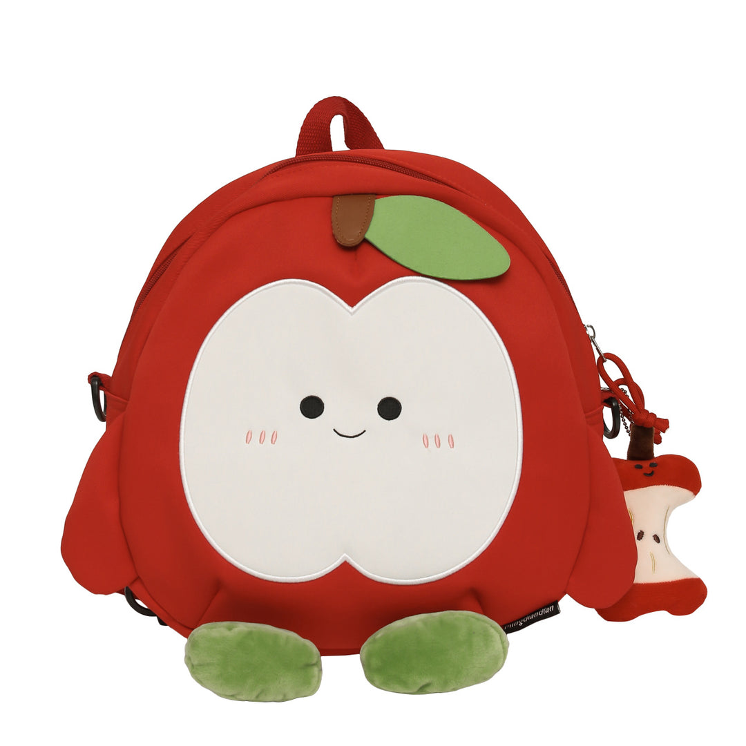 Plush Backpack in Cheerful Apple Design Bowlift