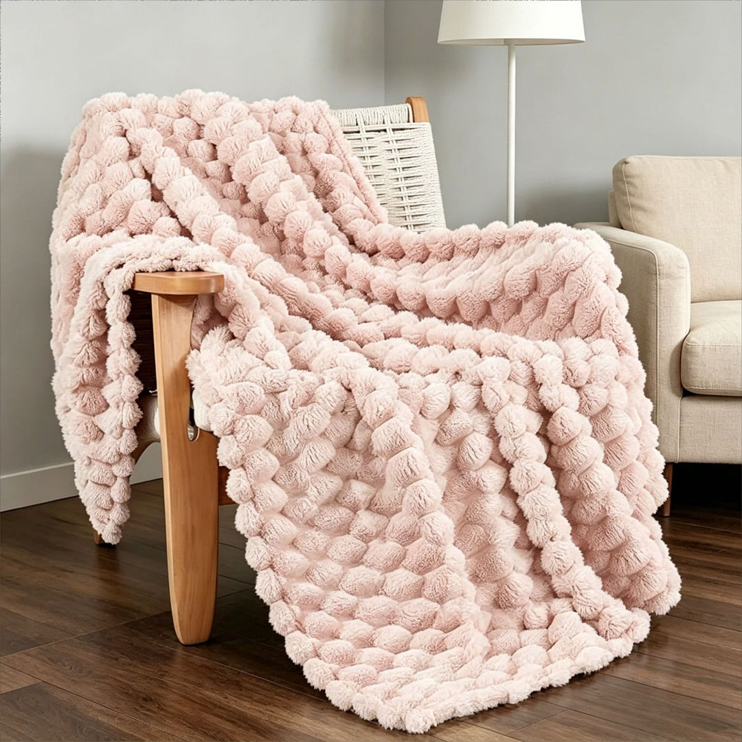 Plush Textured Decorative Throw Blanket