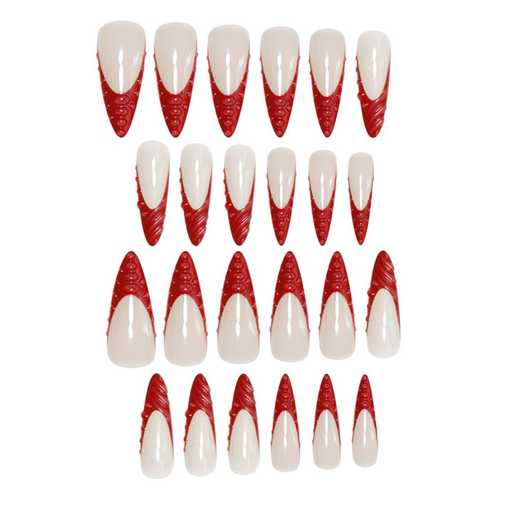 Decorative Sculpted Stiletto Press-On Nails Bowlift