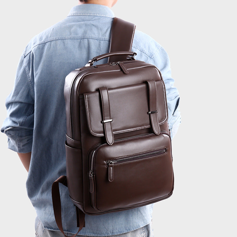 Leather Laptop Backpack Bowlift