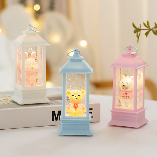 LED decorative lantern with bear motif