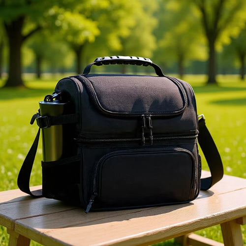 Insulated Lunch Bag with Multiple Compartments and Bottle Holder Bowlift