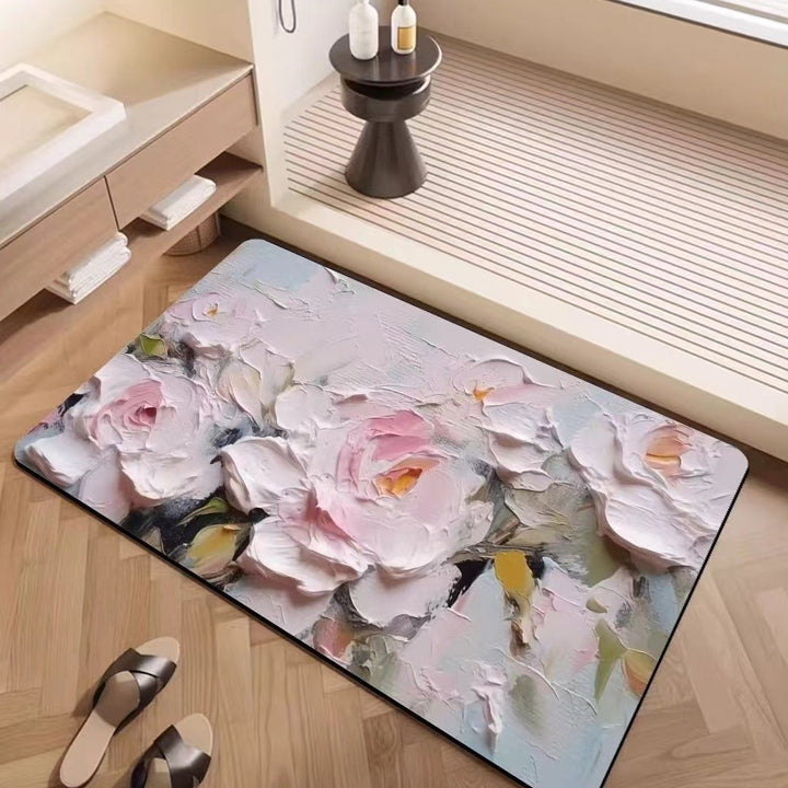 Luxury Textured Floral Bath Mat Bowlift