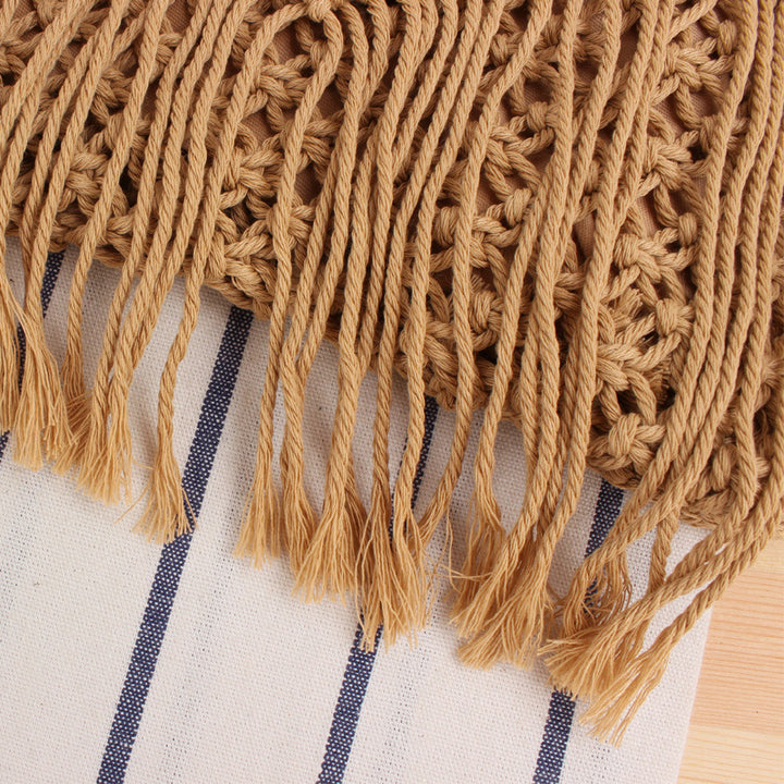 Macramé shoulder bag with fringed decoration Bowlift