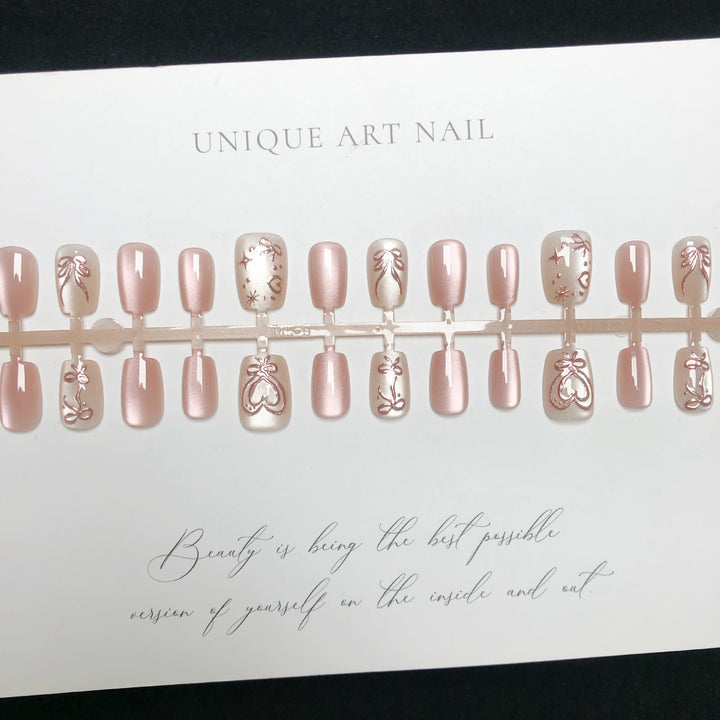 Elegant Floral Print Press-On Nails