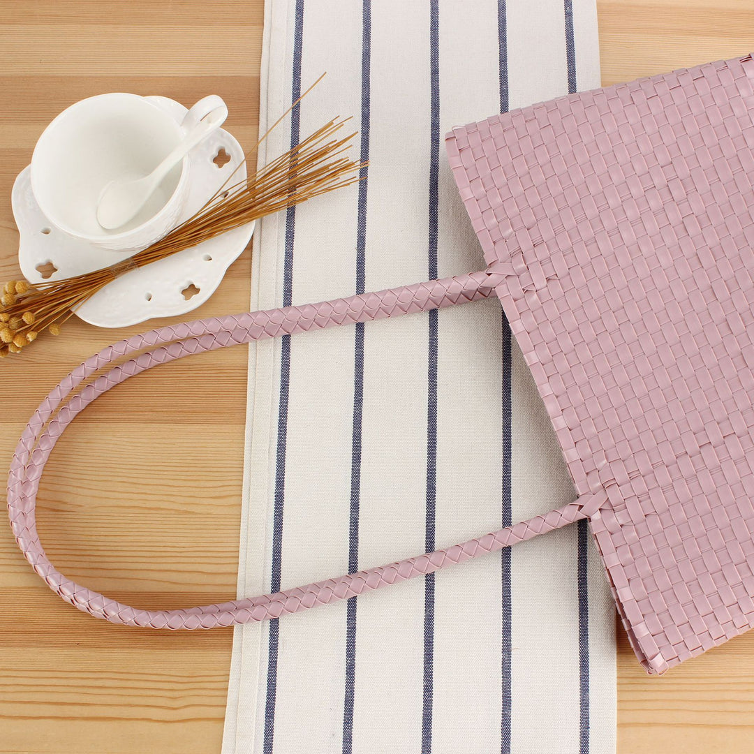 Handbag with Braided Design and Long Shoulder Straps Bowlift
