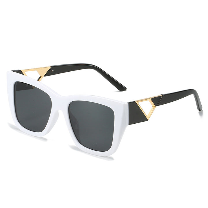Women's Oversized Sunglasses with Modern Geometric Design and Elegant Metal Accent Bowlift