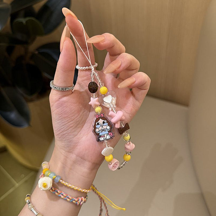 Creative Themed Charm Beaded Phone Lanyard Bowlift