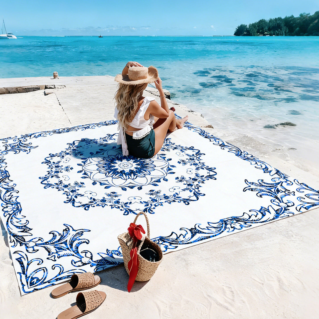 Mandala Design Beach Mat Bowlift