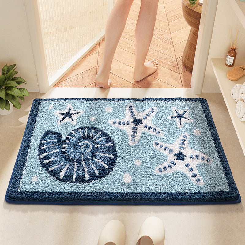 Coastal-Themed Bath Mat Bowlift
