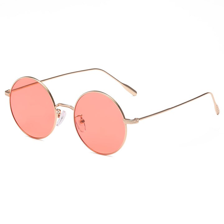Women's round sunglasses with elegant metal frame and polarized lenses Bowlift