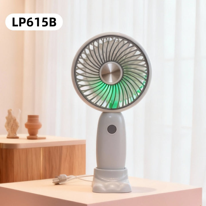 Ladies portable handheld fan with LED lights and ergonomic design Bowlift