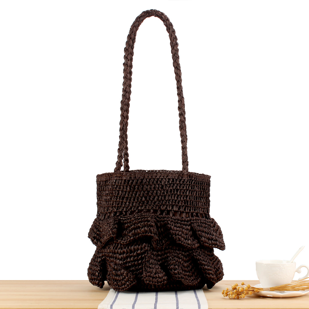 Braided backpack bag with stylish ruffle details Bowlift