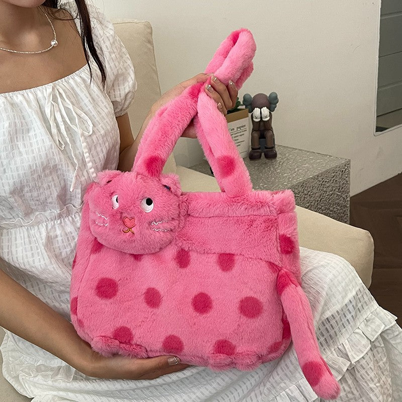 Plush shoulder bag with animal motif Bowlift