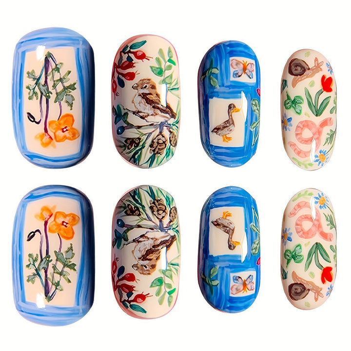 Creative Artistic Press-On Nail Set Bowlift