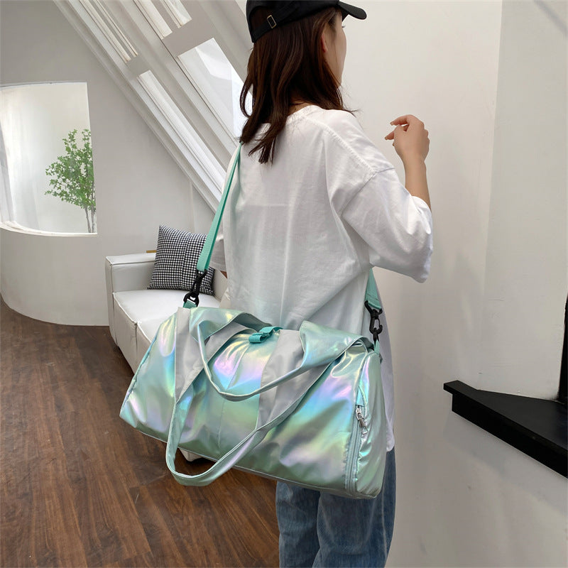 Iridescent Multi-Pocket Travel Tote Bag Bowlift