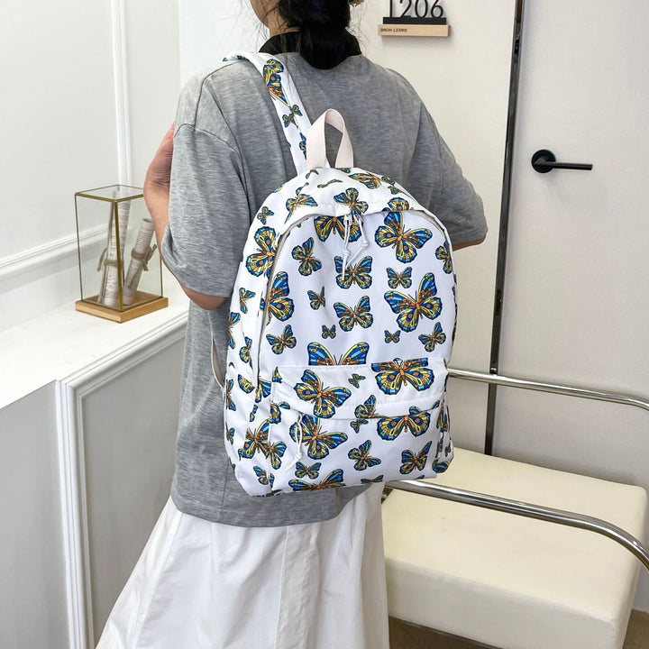 Artistic Butterfly Print Backpack Bowlift
