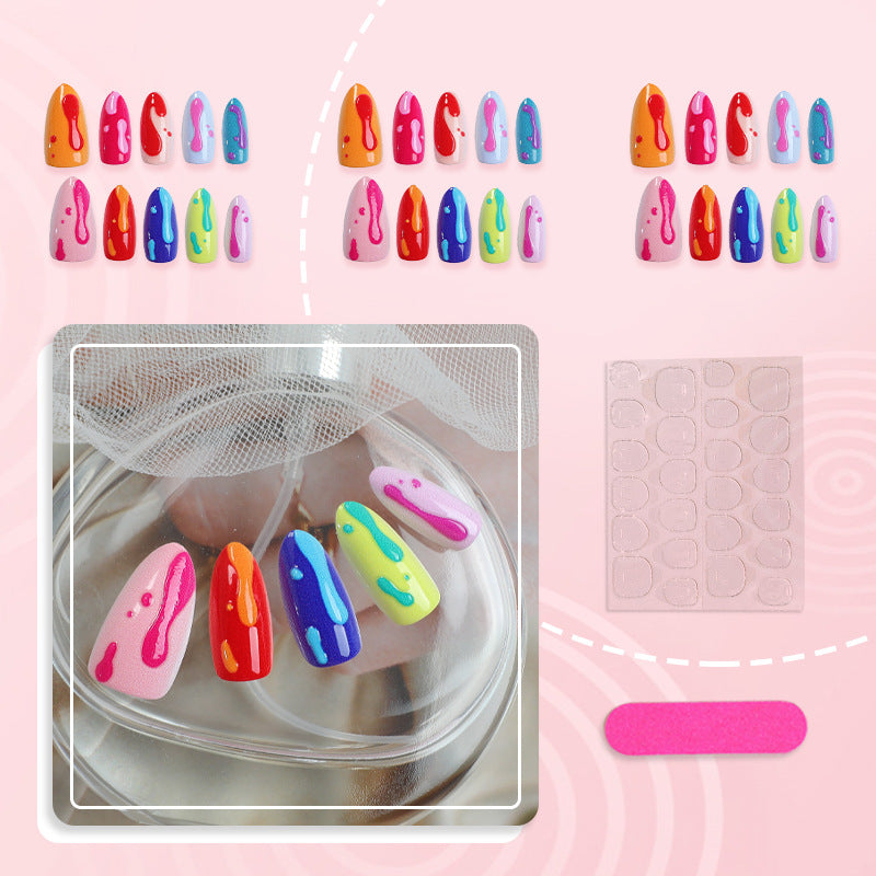 Artistic Drip Effect Press-On Nails