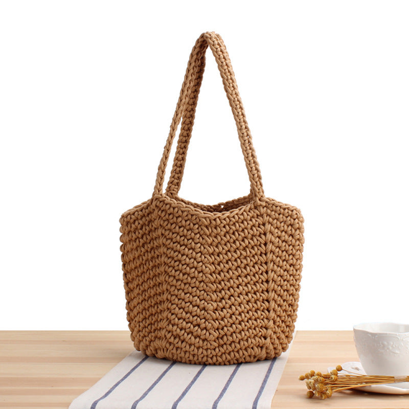 Braided Beach Bag in Modern Style Bowlift