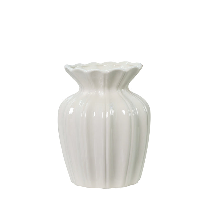 Fluted Ceramic Decorative Flower Vase Bowlift