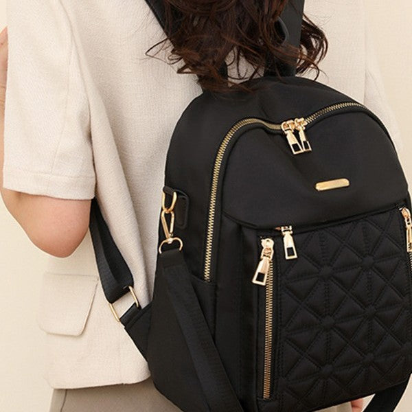 Women's Quilted Multi-Pocket Backpack Bowlift