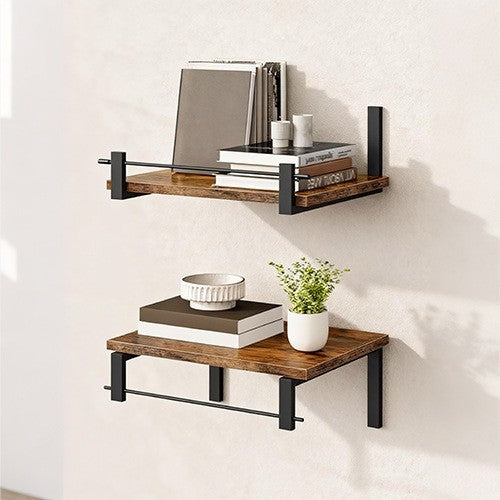 Wall shelf with industrial wood-metal design Bowlift