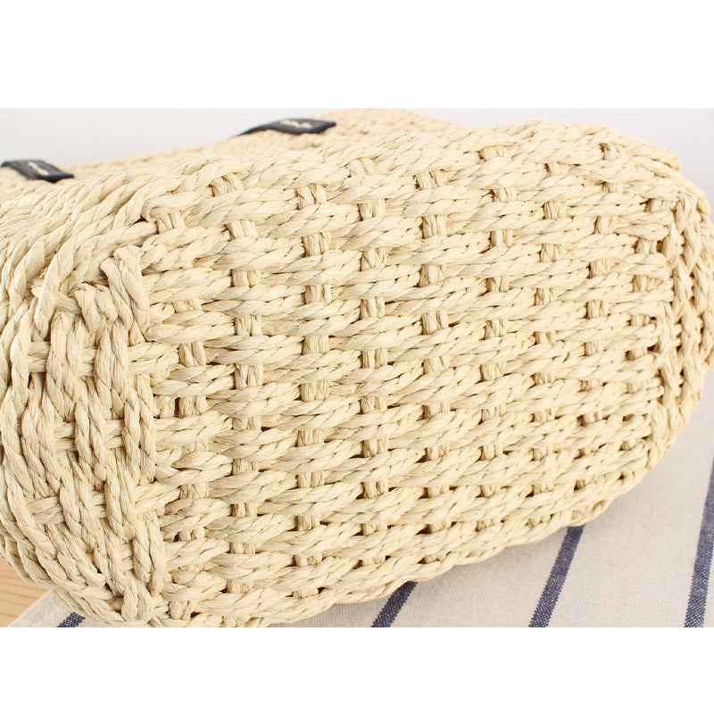 Handmade macrame tote bag with leather accents Bowlift