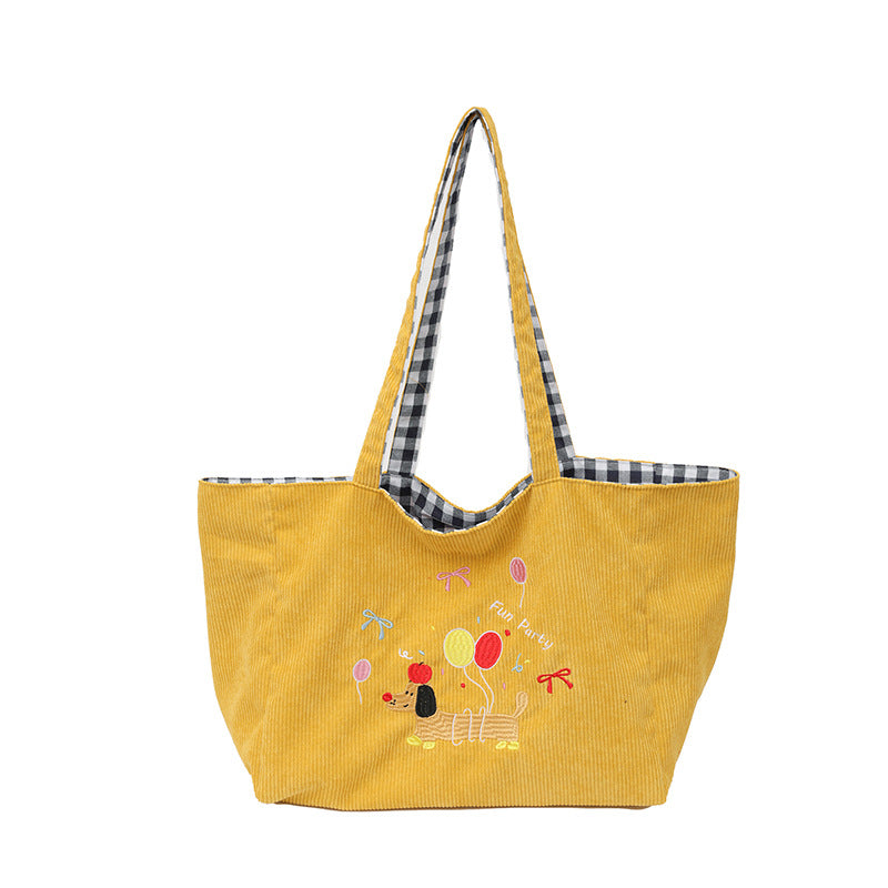 Cotton bag with playful dog motif Bowlift