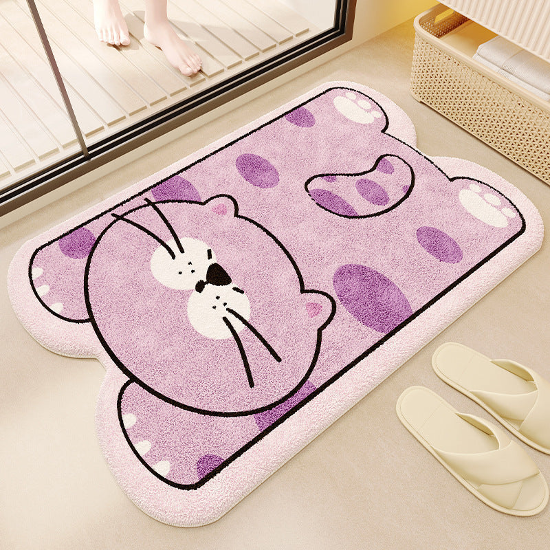Cat-Themed Plush Bath Mat Bowlift